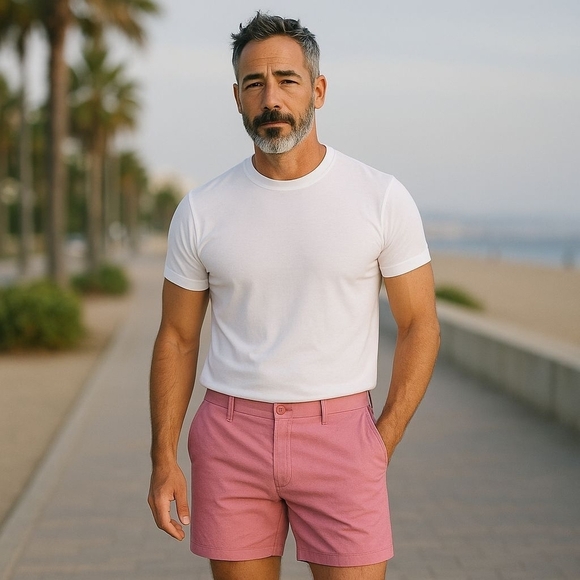 PGA Tour Perry Ellis Pink Flat Front Moisture Wicking UPF 50 Men's Shorts 42 - Picture 3 of 14